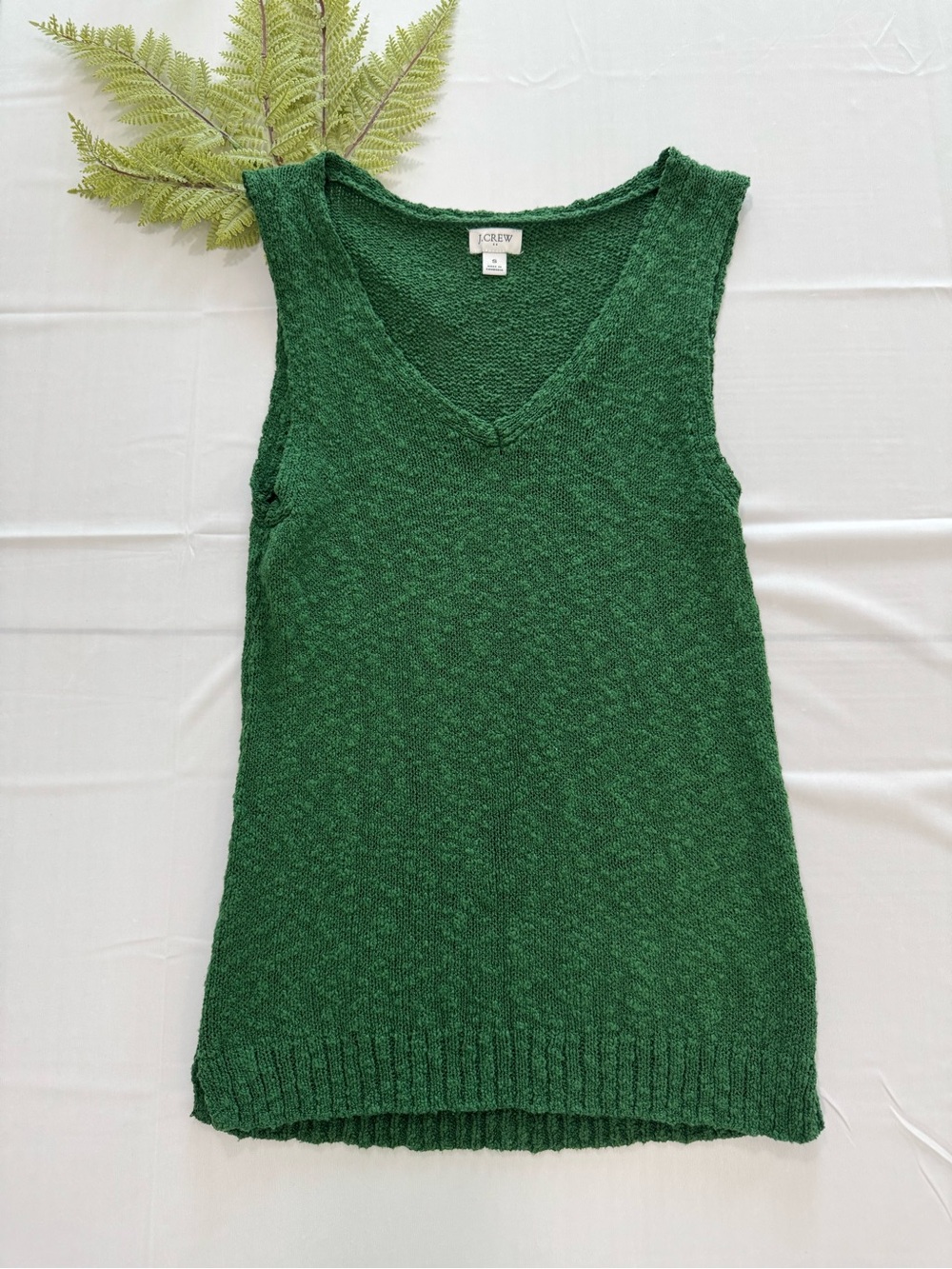 J. Crew Green Textured Knit Vest